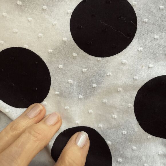 Chico's Black and White Polka Dot‎ Mixed Print Blouse, Size Medium - Picture 5 of 8